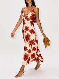 Sendero De Astromelias Dress,JOHANNA ORTIZ,ECRU/WINE/PINK,Image 3