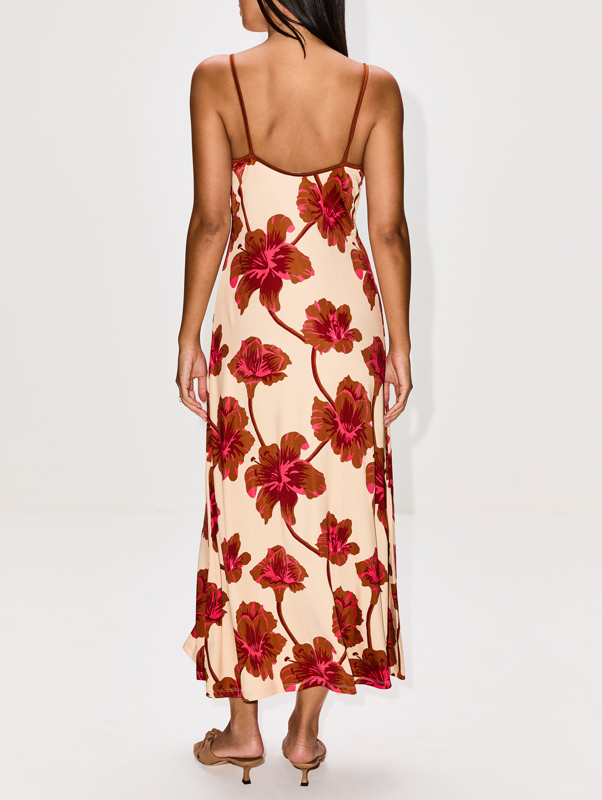 Sendero De Astromelias Dress,JOHANNA ORTIZ,ECRU/WINE/PINK,Image 4