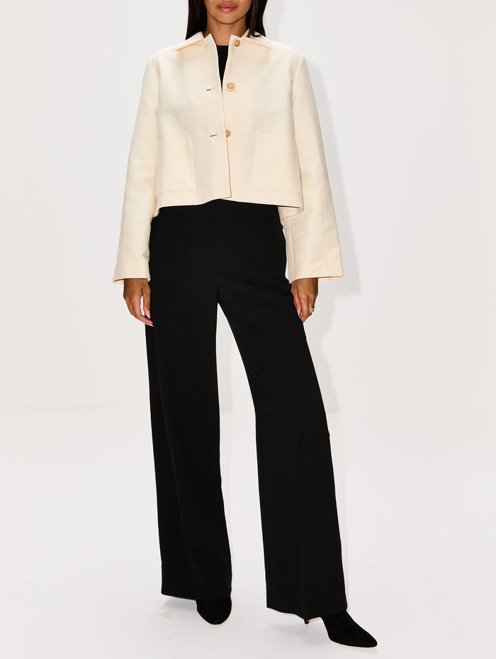 Button Up Cropped Jacket,MARNI,IVORY,Image 1