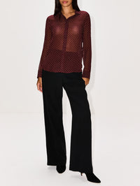 Gaia Slim Shirt,NILI LOTAN,BORDEAUX CREAM,Image 2