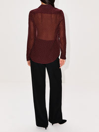 Gaia Slim Shirt,NILI LOTAN,BORDEAUX CREAM,Image 3