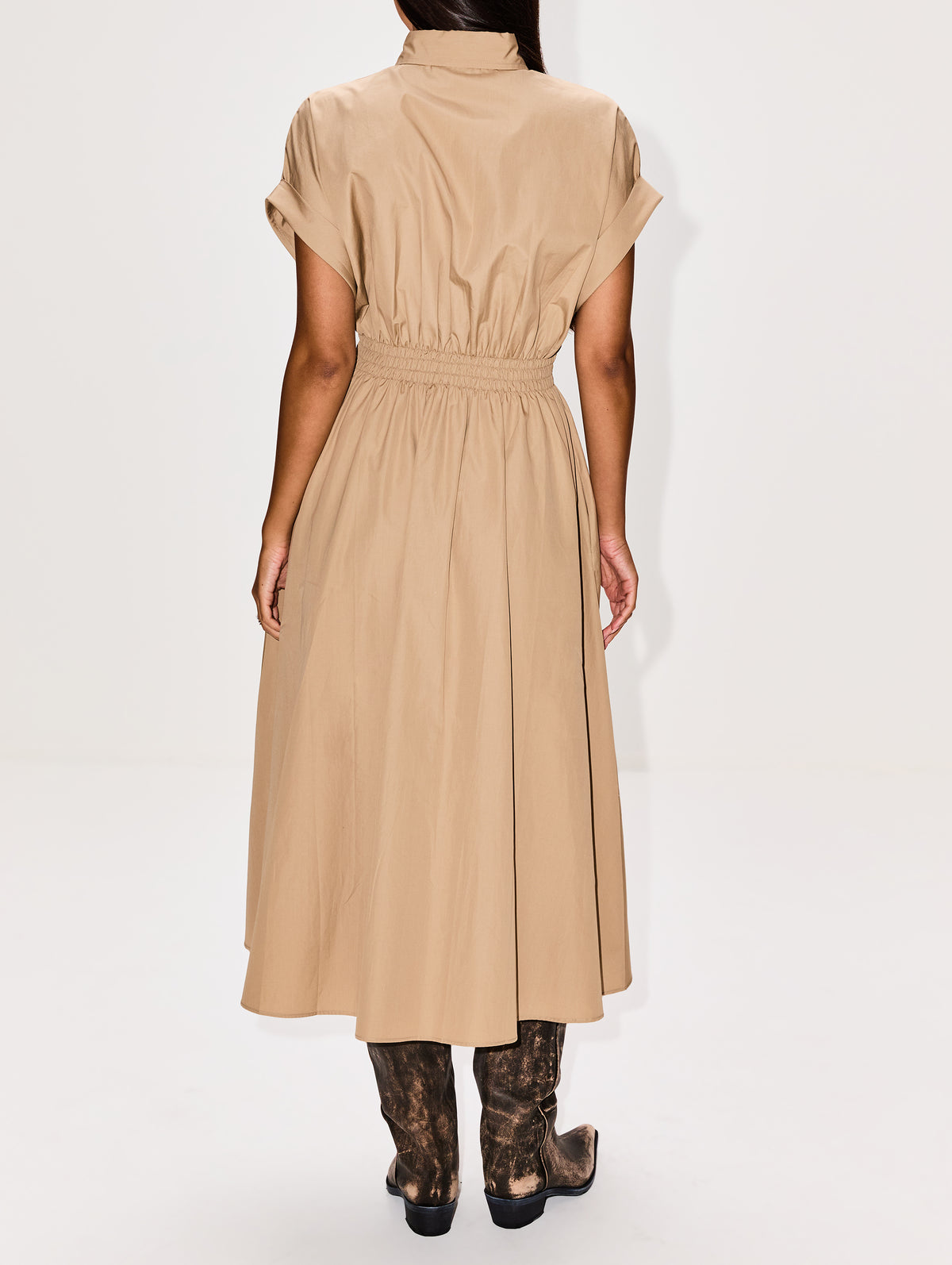 Poplin Cinched Waist Dress Poplin Cinched Waist Dress