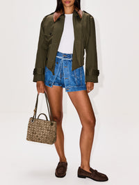 Double Cropped Trench,MONSE,OLIVE,Image 2