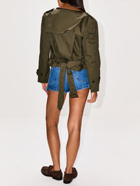Double Cropped Trench,MONSE,OLIVE,Image 3