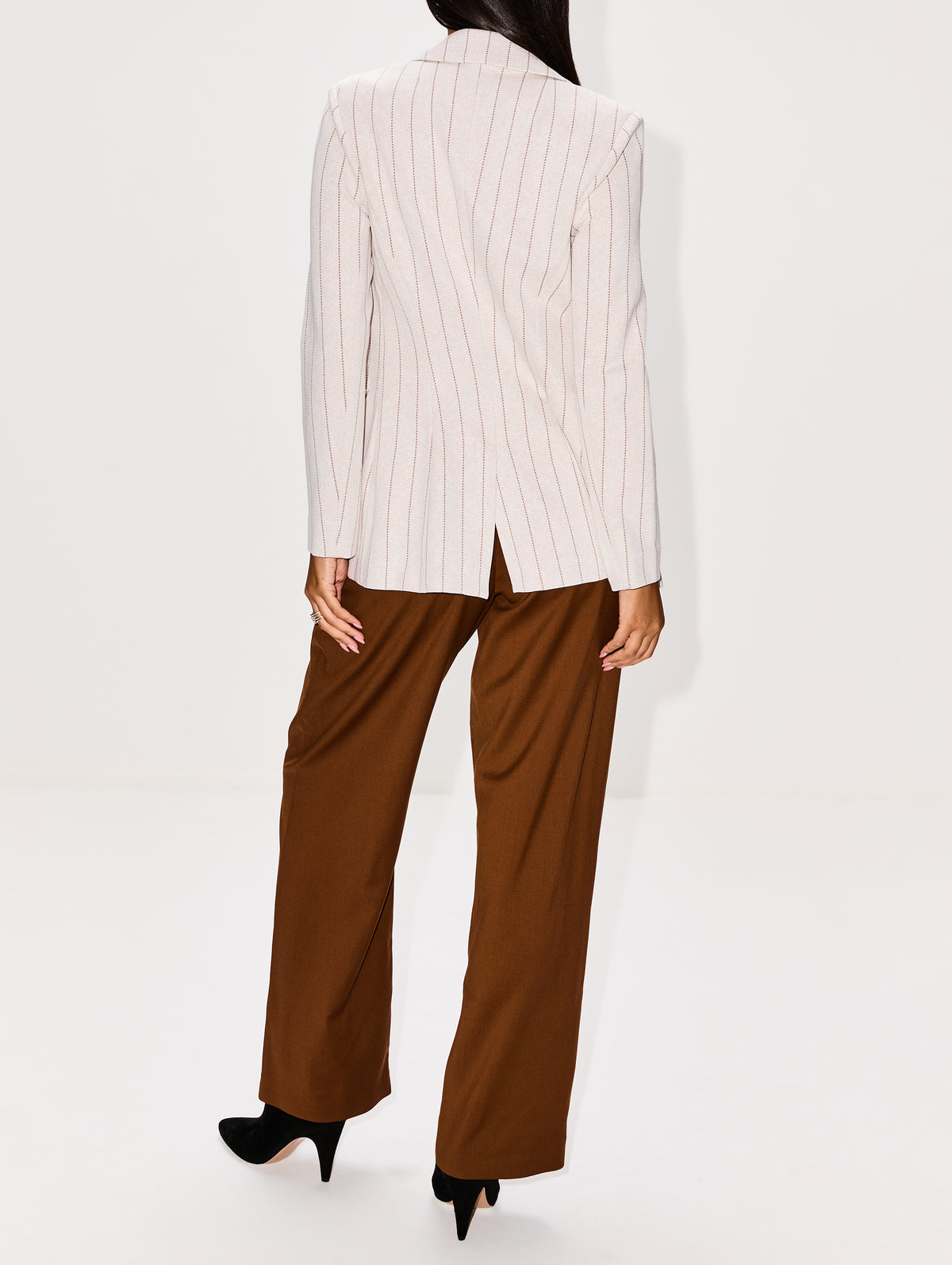 Peak Lapel Jacket,ROSETTA GETTY,BEIGE/BROWN,Image 3