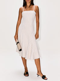 Fitted Godet Dress,ROSETTA GETTY,BEIGE/BROWN,Image 2