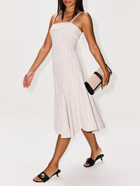 Fitted Godet Dress,ROSETTA GETTY,BEIGE/BROWN,Image 3