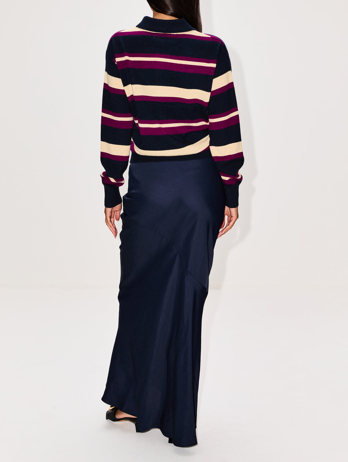 Collegiate Stripe Polo Top,GUEST IN RESIDENCE,MIDNIGHT COMBO,Image 3