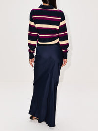 Collegiate Stripe Polo Top,GUEST IN RESIDENCE,MIDNIGHT COMBO,Image 3