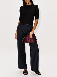 Cropped Sleeve T-Shirt,ROSETTA GETTY,BLACK,Image 2