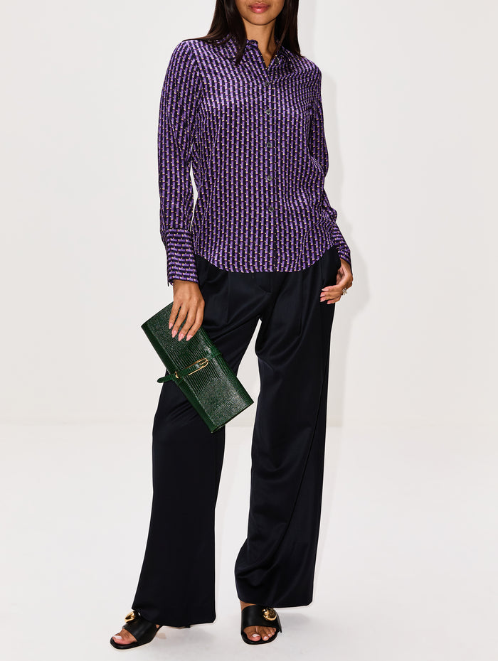 Printed Shirt,ODEEH,DARK LILAC,Image 1