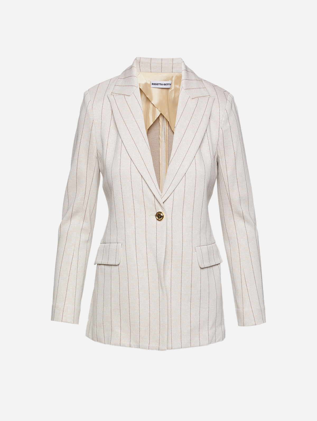 Peak Lapel Jacket,ROSETTA GETTY,BEIGE/BROWN,Image 1