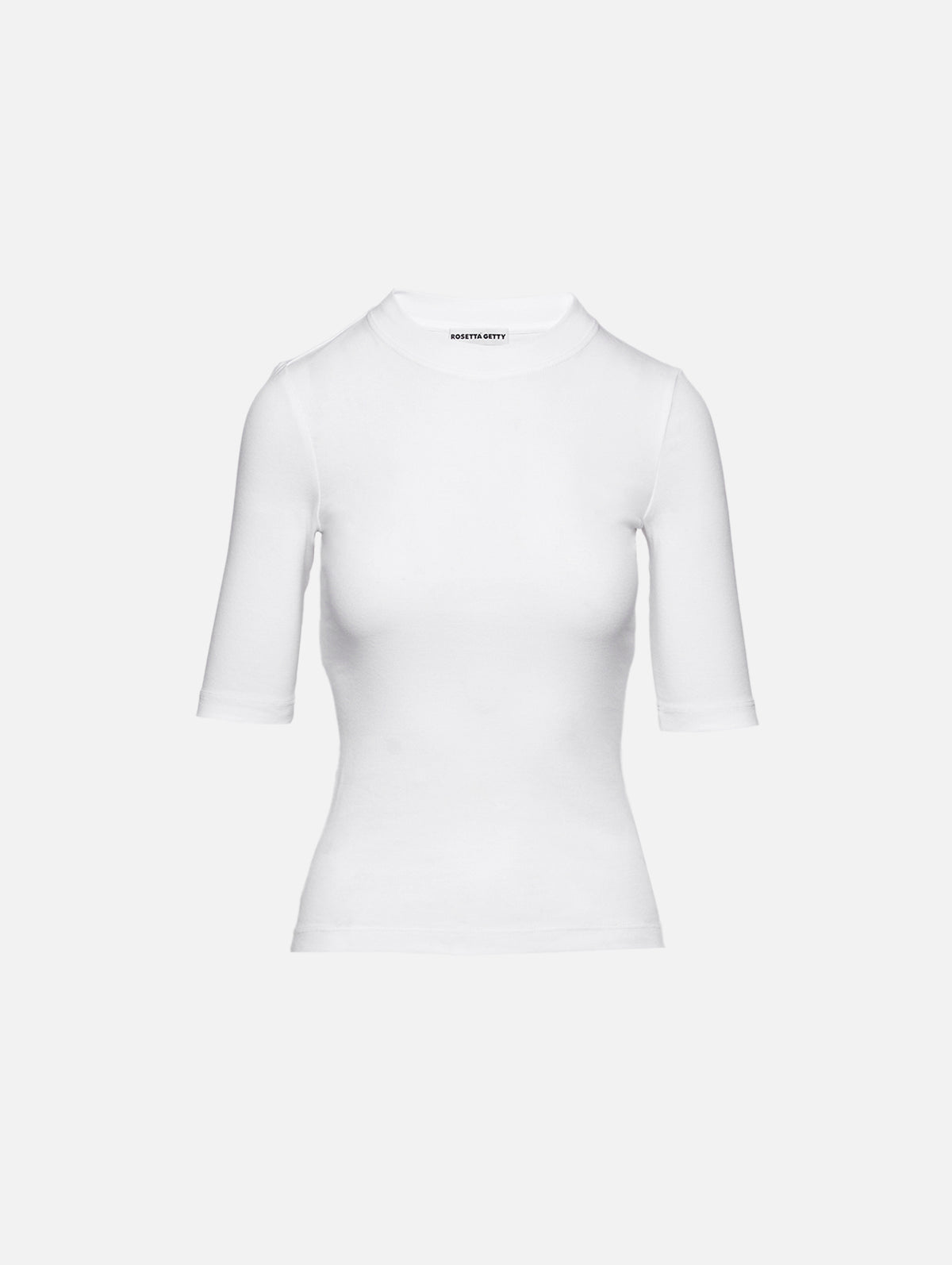 Cropped Sleeve T-Shirt,ROSETTA GETTY,WHITE,Image 1