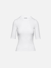 Cropped Sleeve T-Shirt,ROSETTA GETTY,WHITE,Image 1