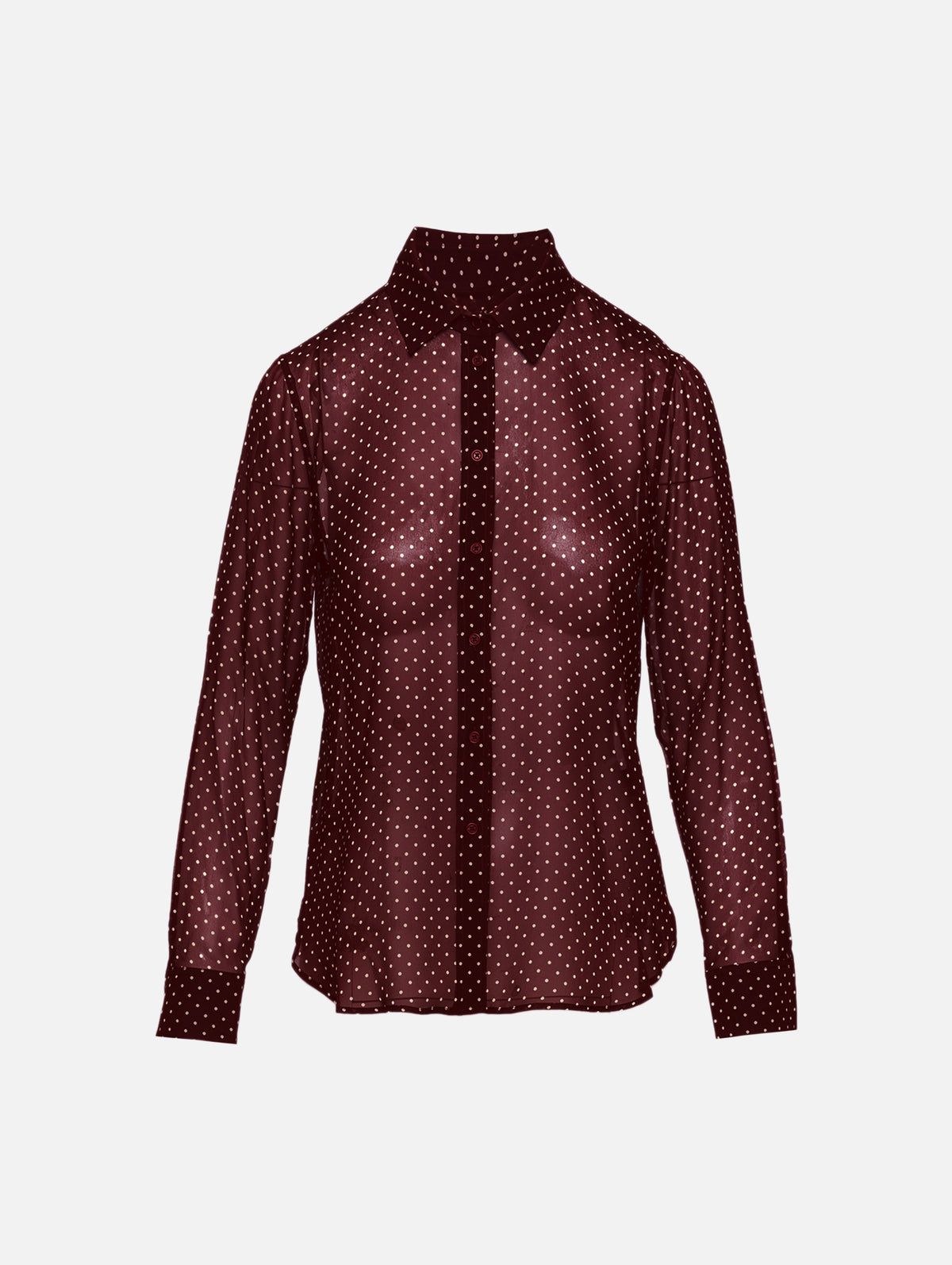 Gaia Slim Shirt,NILI LOTAN,BORDEAUX CREAM,Image 1