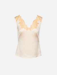 Satin Lace Tank,ALEXANDER MCQUEEN,POWDER,Image 1