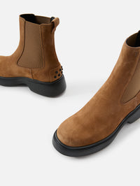 Chunky Elastic Bootie,TOD'S,SIGARO CHIARO,Image 2