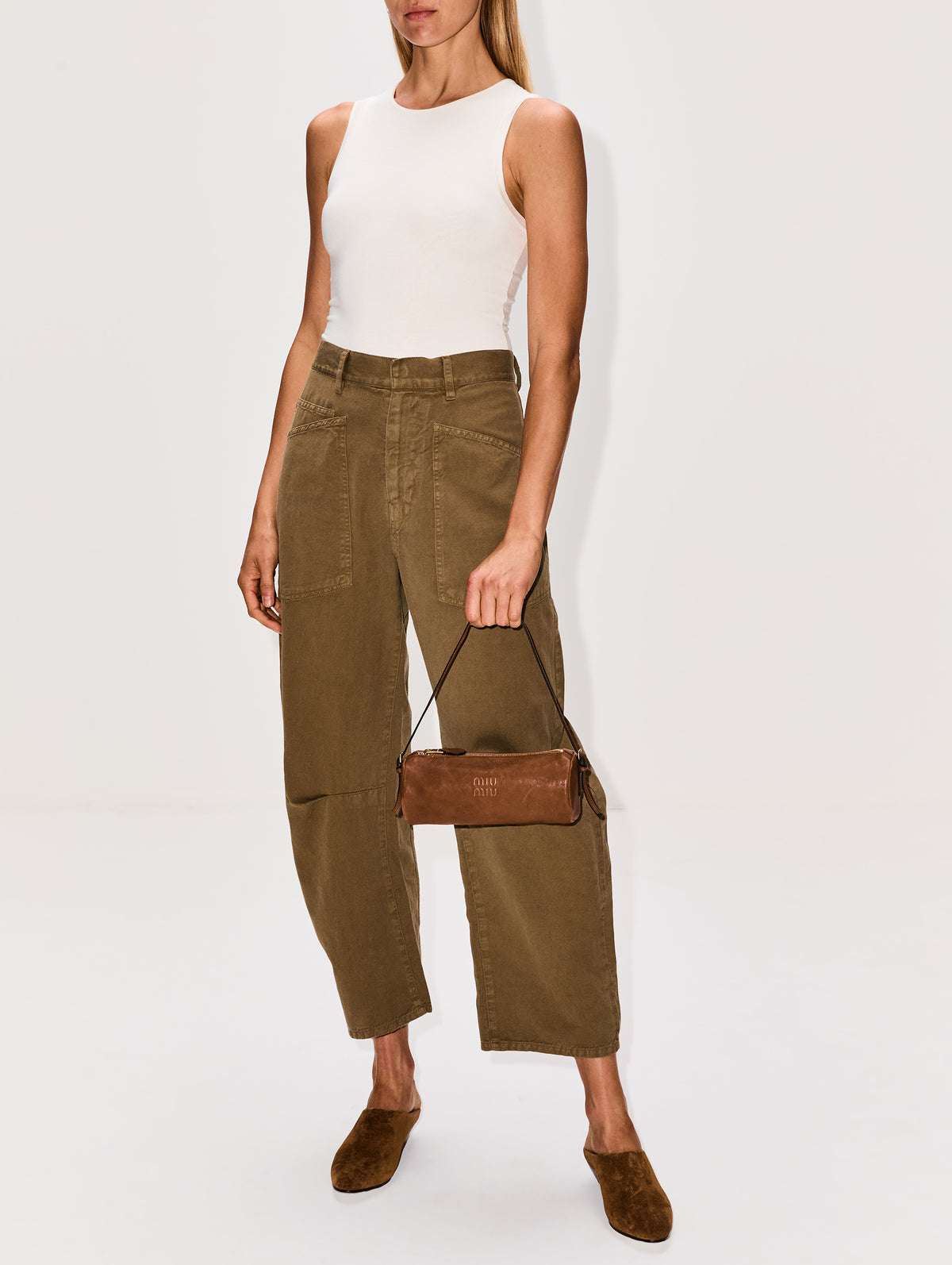 Sleeveless Crewneck Top,ÉTERNE,IVORY,Image 2