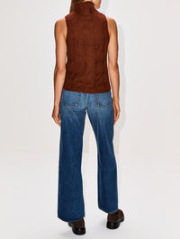 Salvia Cable Turtleneck Top,SABLYN,MAHOGANY,Image 3