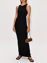 Sleeveless Crewneck Maxi Dress,ÉTERNE,BLACK,Image 2