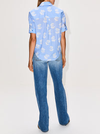 Short Sleeve Collared Shirt,MARNI,IRIS BLUE,Image 3