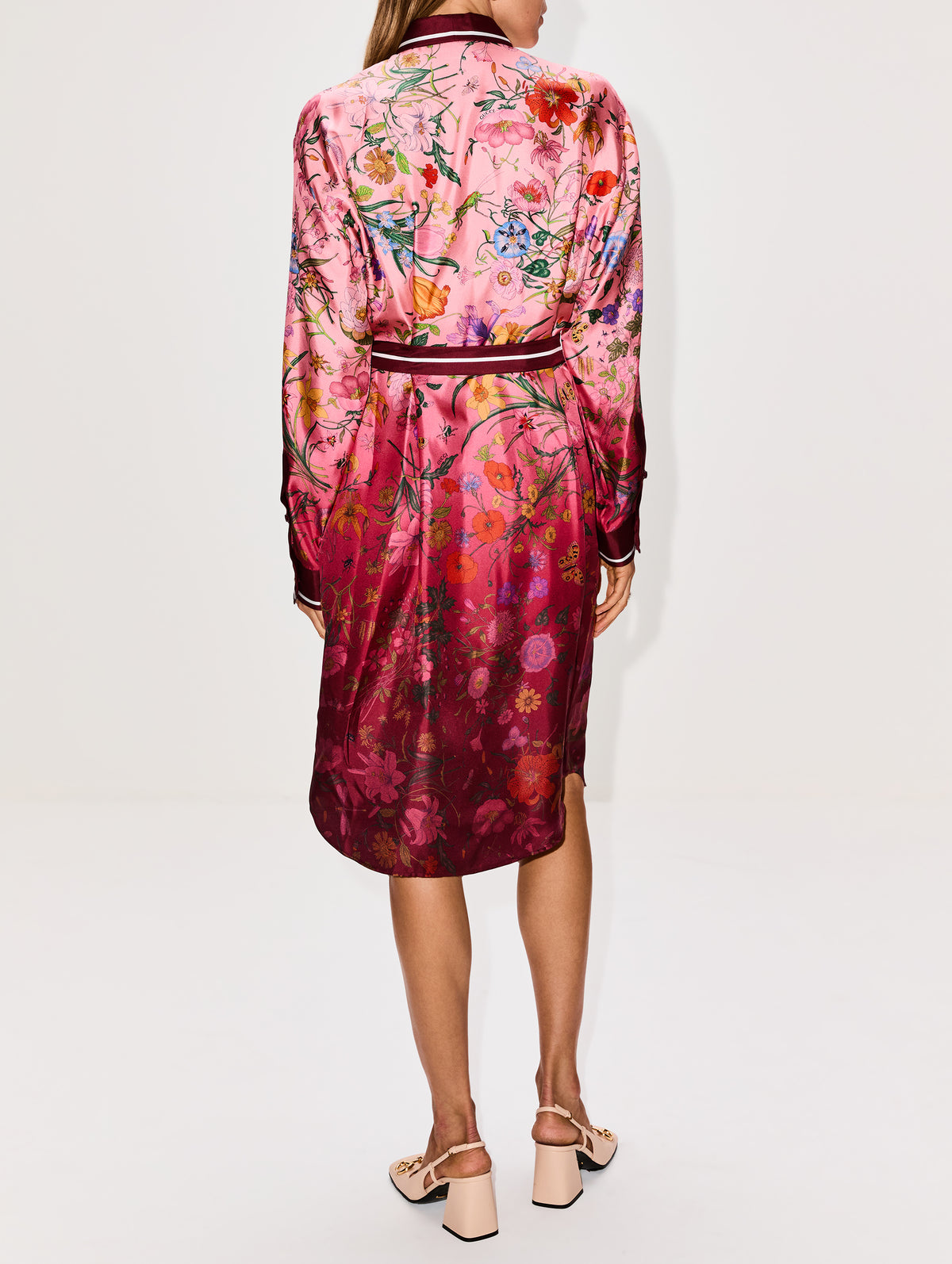 Flora Dress,GUCCI,PINK/ROSSO,Image 4