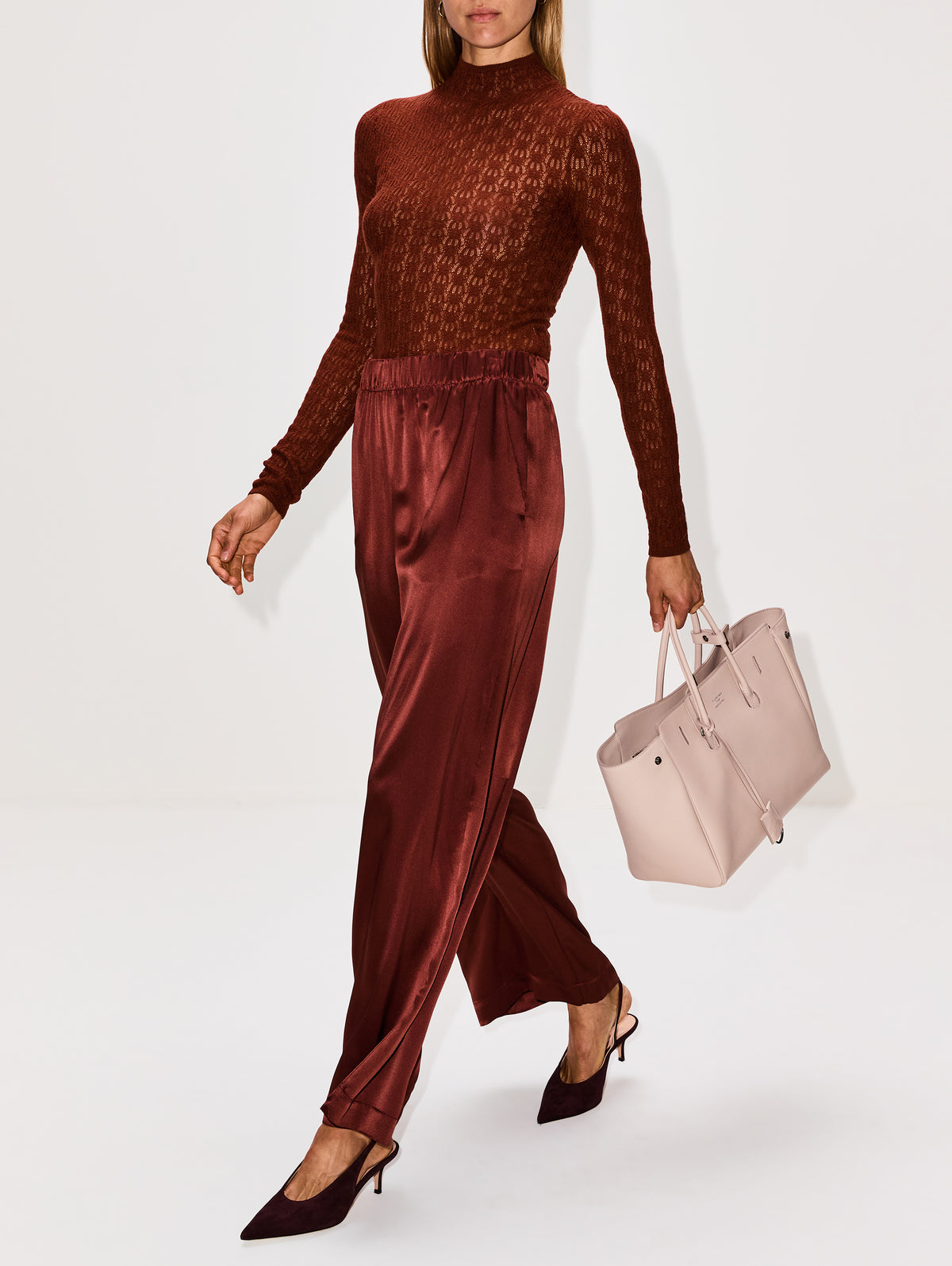 Brynn Pull On Wide Leg Pant,SABLYN,MAHOGANY,Image 3