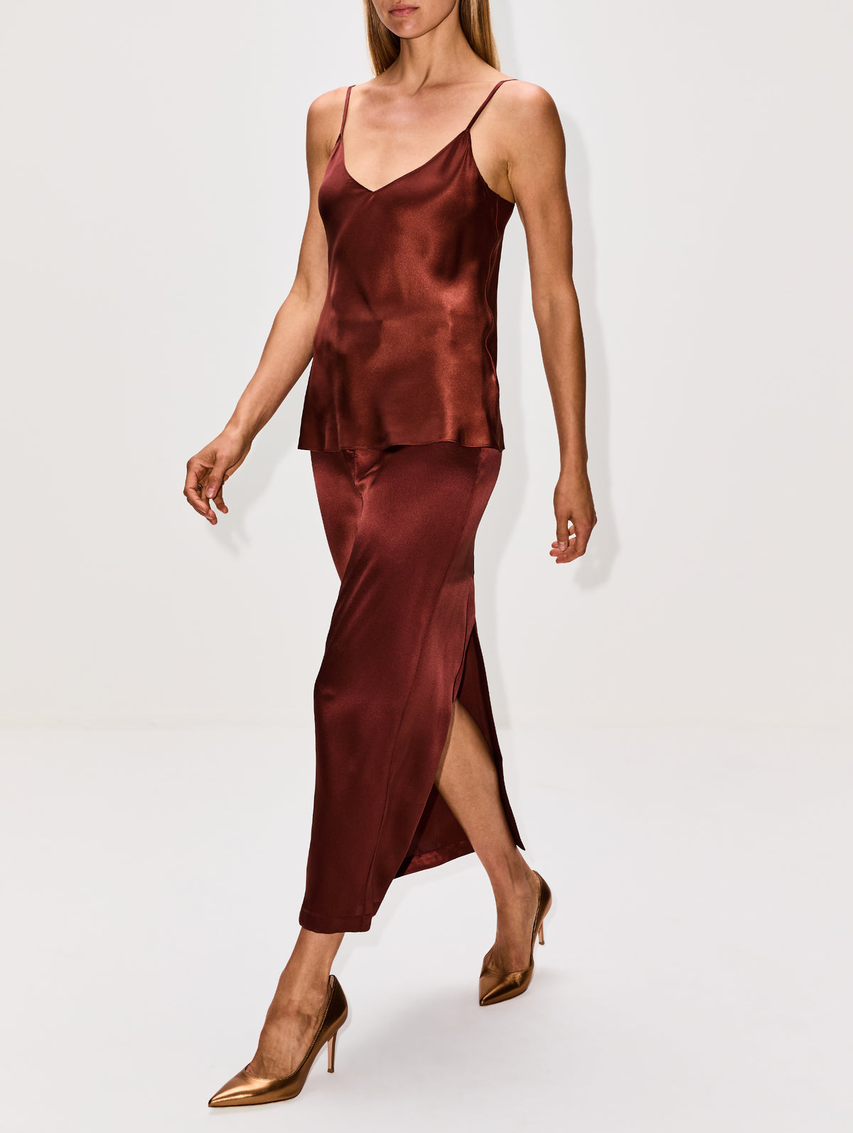 Posey Maxi Trouser Skirt,SABLYN,MAHOGANY,Image 3