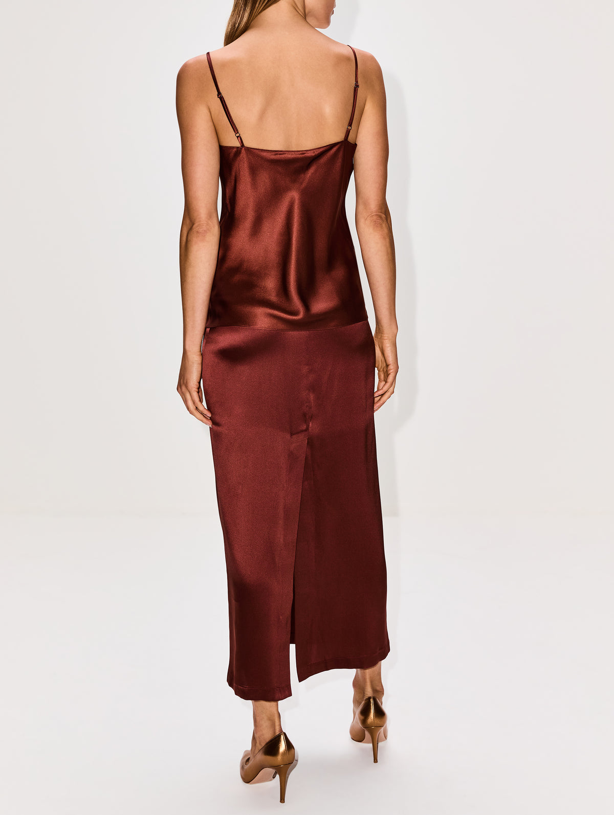 Gloria Bias Cut Cami Top,SABLYN,MAHOGANY,Image 3