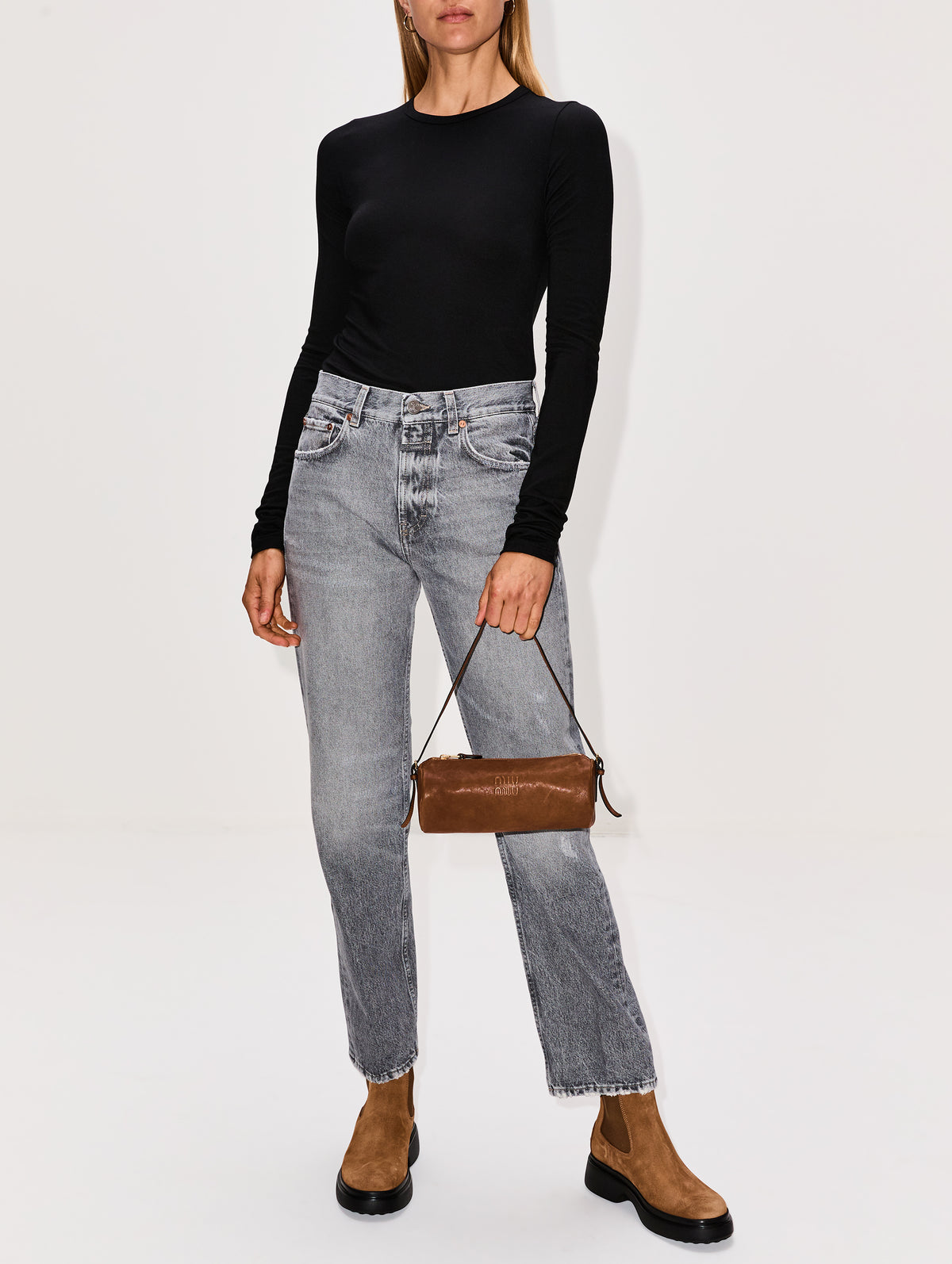 Chunky Elastic Bootie,TOD'S,SIGARO CHIARO,Image 3