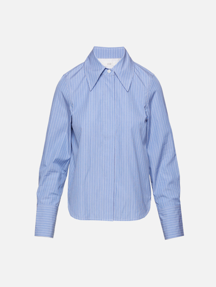 Fitted Classic Shirt,CO,BLUE MULTI,Image 1