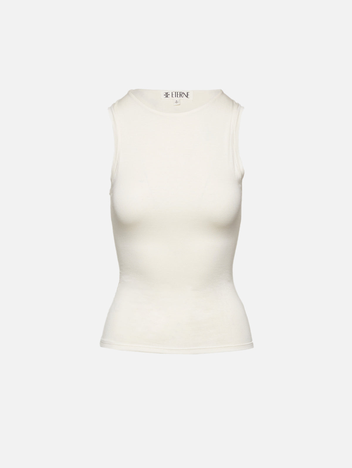 Sleeveless Crewneck Top,ÉTERNE,IVORY,Image 1