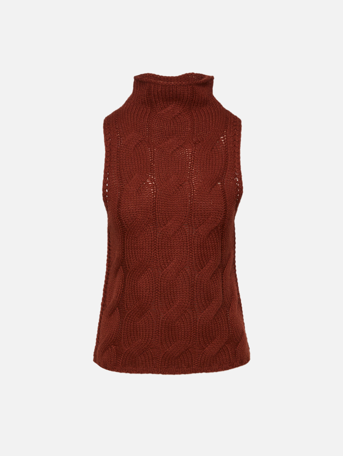 Salvia Cable Turtleneck Top,SABLYN,MAHOGANY,Image 1
