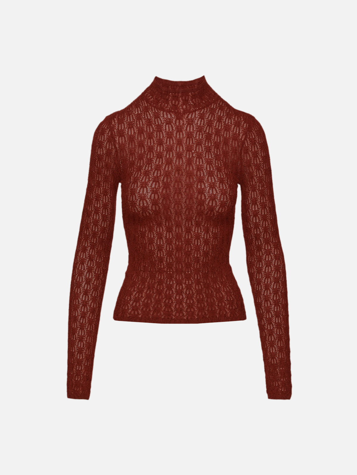 Rhea Mock Neck Top,SABLYN,MAHOGANY,Image 1