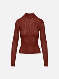 Rhea Mock Neck Top,SABLYN,MAHOGANY,Image 1