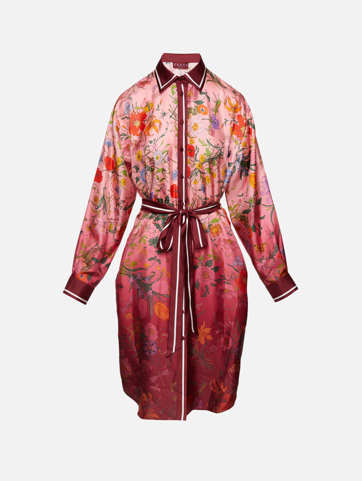 Flora Dress,GUCCI,PINK/ROSSO,Image 1