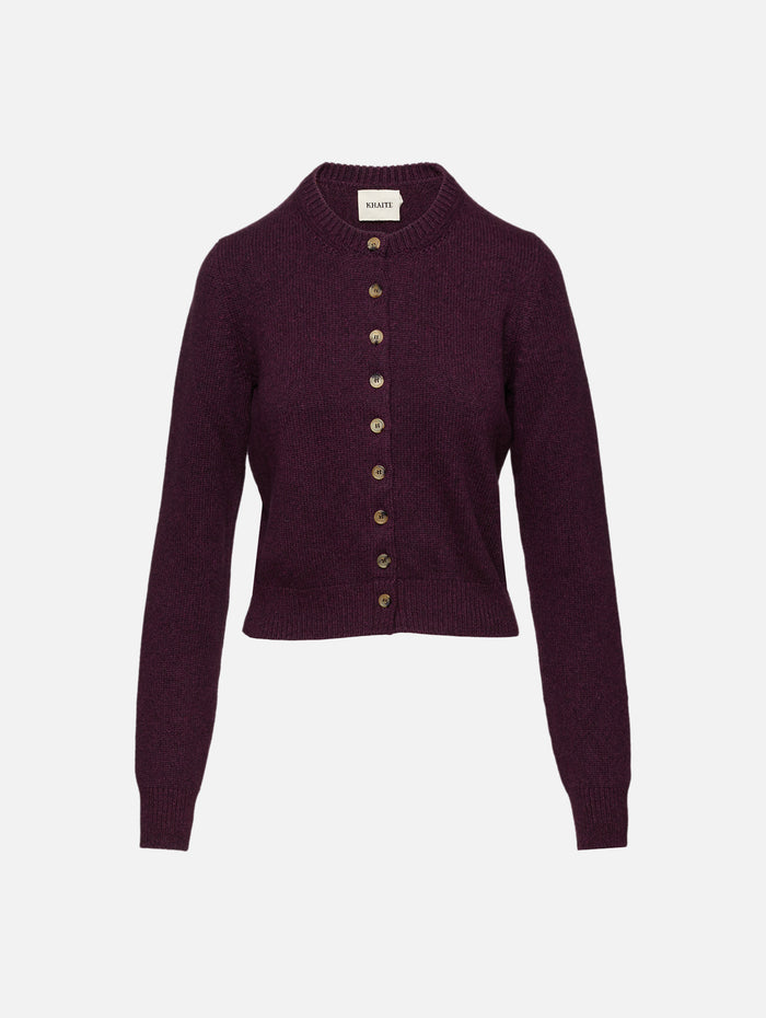 Everheart Cardigan,KHAITE,PLUM,Image 1