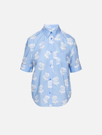 Short Sleeve Collared Shirt,MARNI,IRIS BLUE,Image 1
