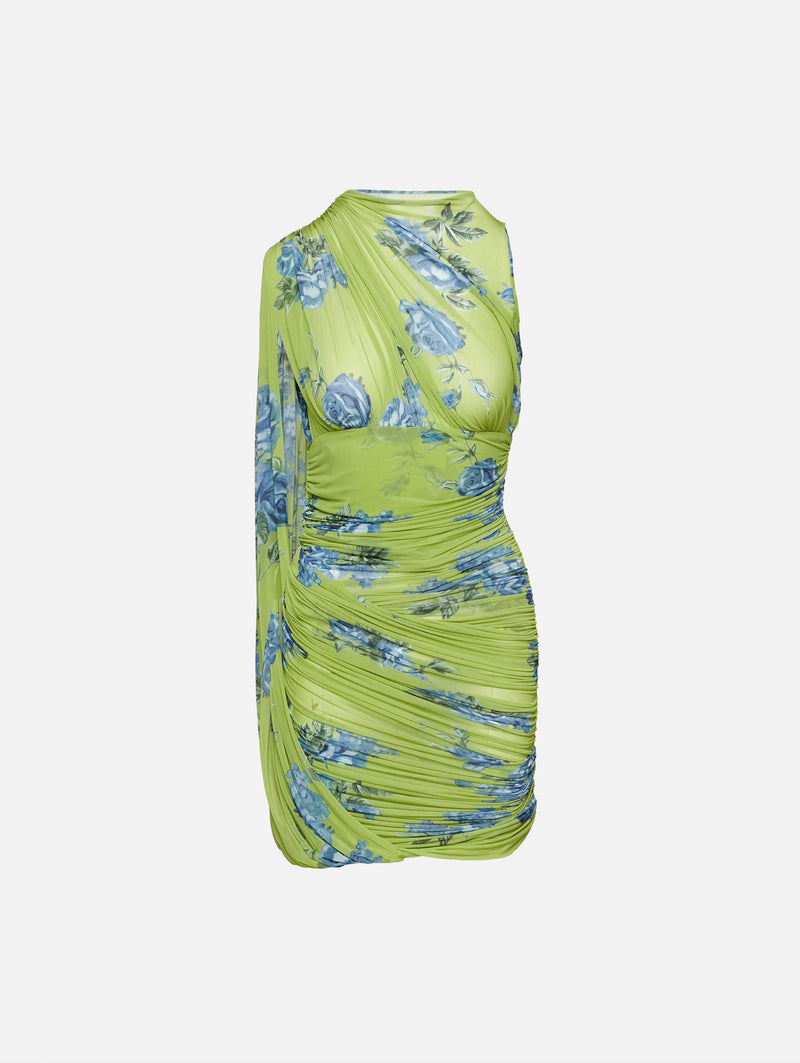 Draped Printed Dress