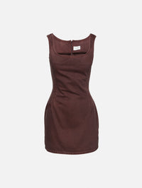 Denim Dress,MAGDA BUTRYM,BROWN,Image 1