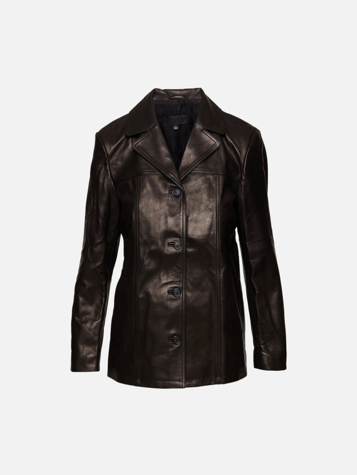Brett Leather Jacket,NILI LOTAN,BLACK,Image 1