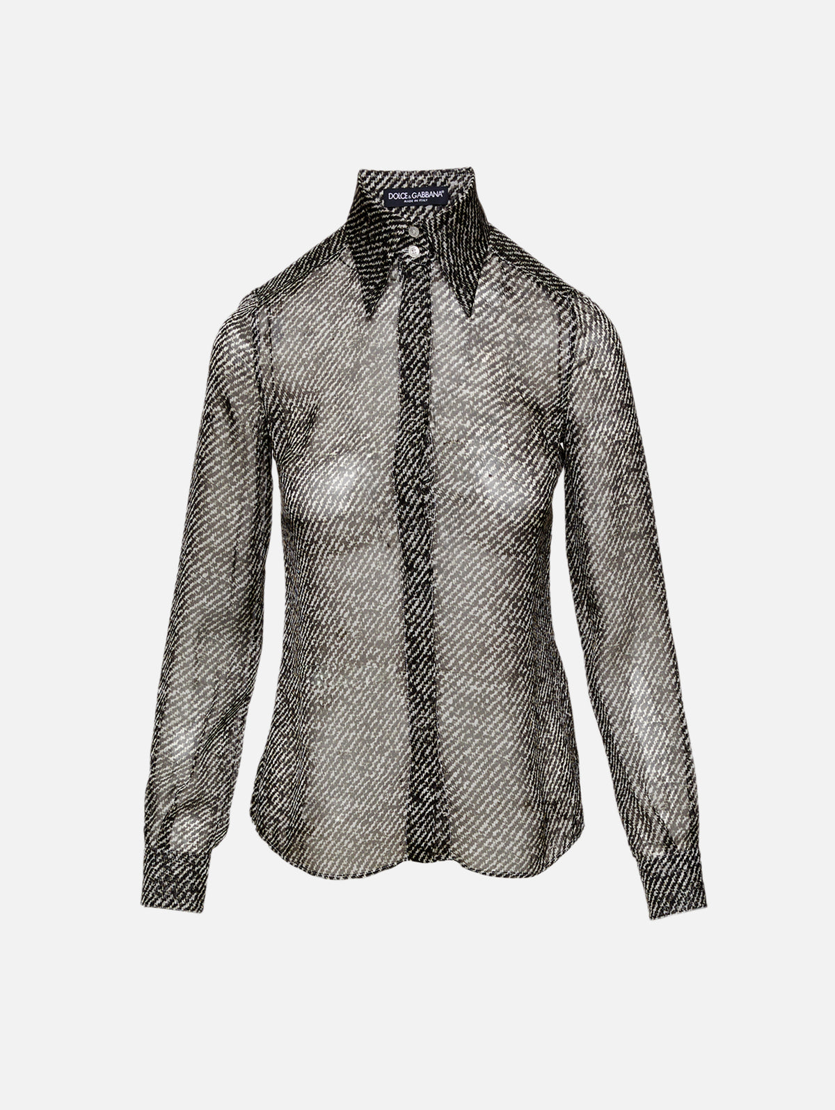 Sheer Collared Blouse,DOLCE & GABBANA,DIAGONALE,Image 1