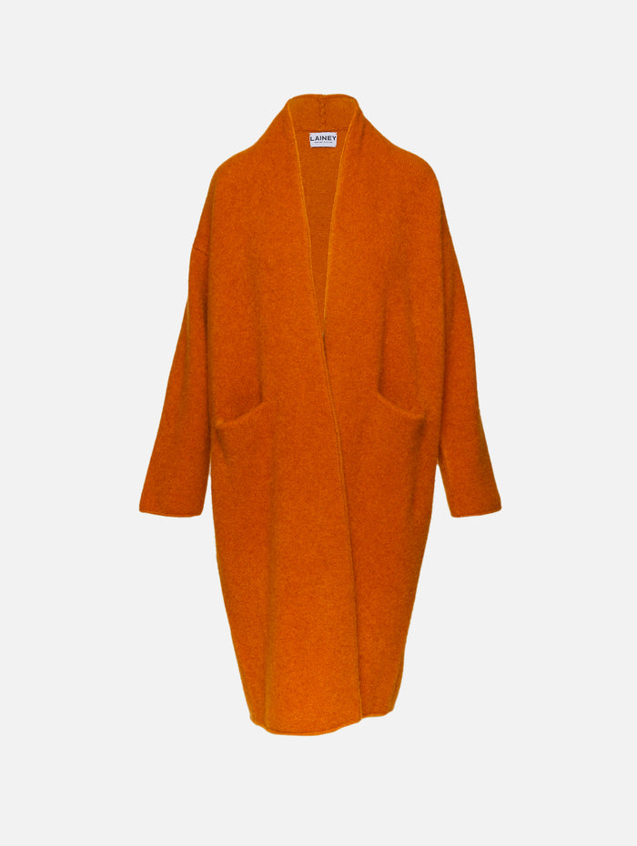 Slim Cocoon Coat,LAINEY KEOGH,RUST,Image 1