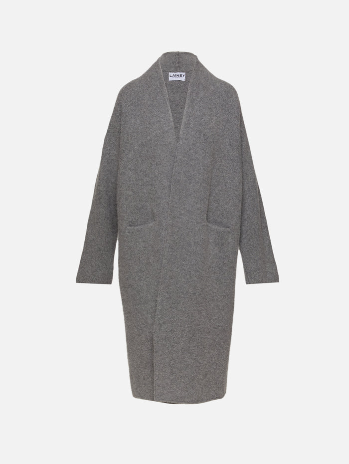 Slim Cocoon Coat,LAINEY KEOGH,GREY,Image 1