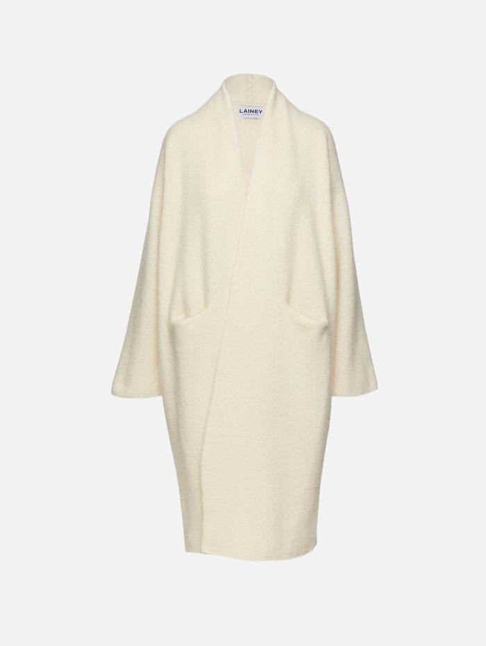 Slim Cocoon Coat,LAINEY KEOGH,IVORY,Image 1