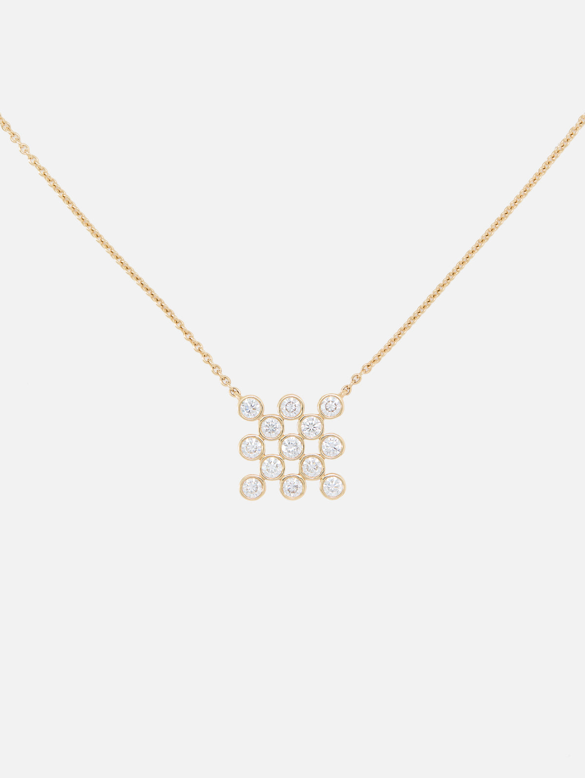 Checkerboard Pendant,ONDYN,YELLOW GOLD,Image 1