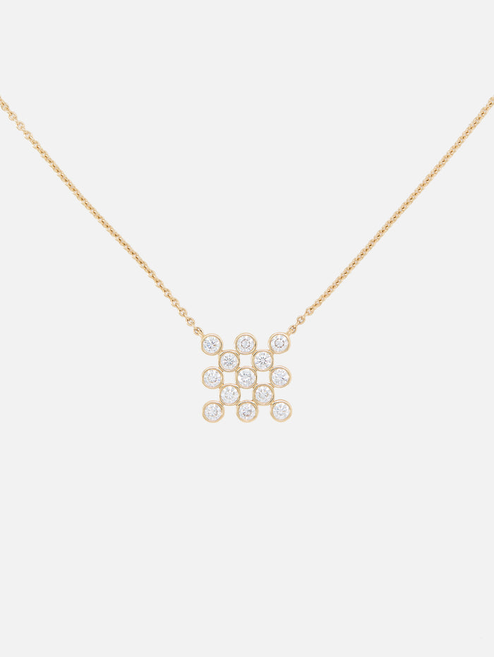 Checkerboard Pendant,ONDYN,YELLOW GOLD,Image 1