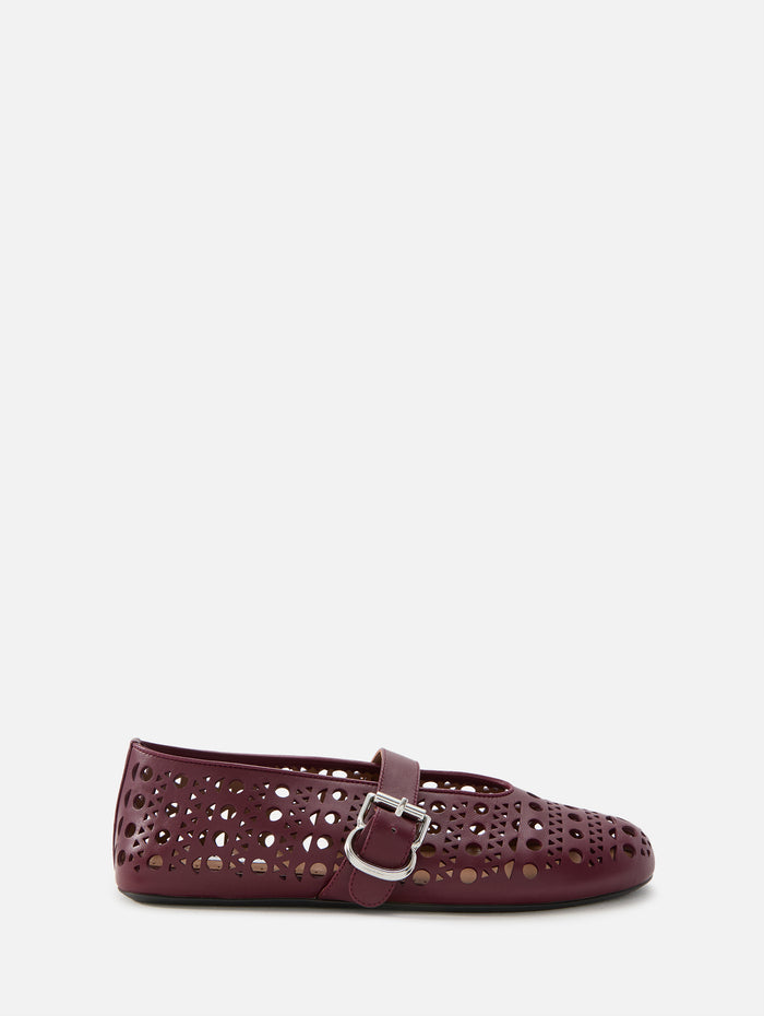 Ballet Flat,ALAIA,ROUGE GRENAT,Image 1