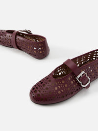 Ballet Flat,ALAIA,ROUGE GRENAT,Image 2