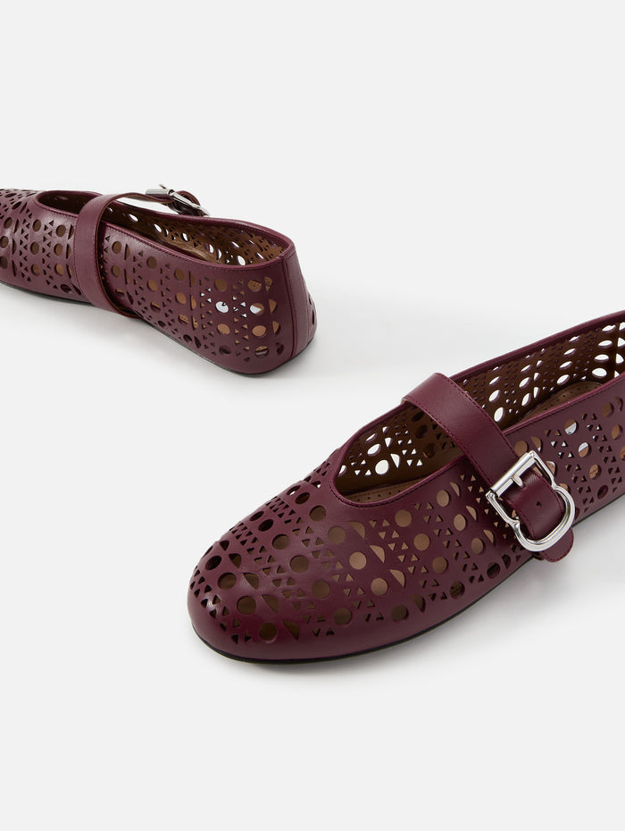 Ballet Flat,ALAIA,ROUGE GRENAT,Image 1